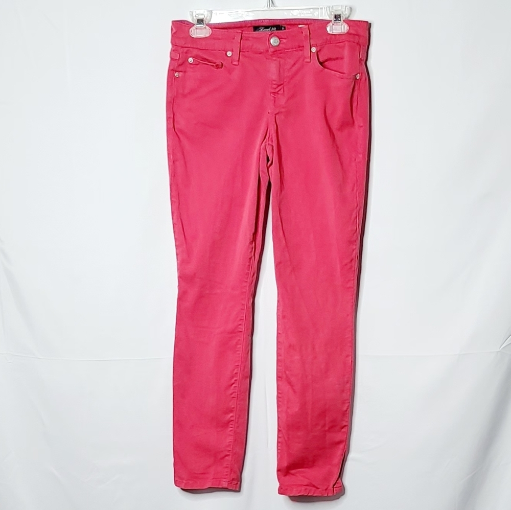 Anthropologie Level 99 Lily skinny pink flattering jeans sz 27